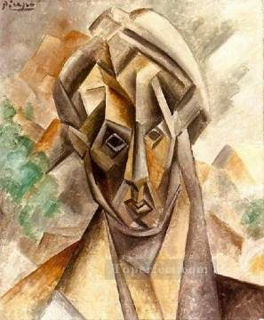 Pablo Picasso Painting - Head Woman 1909 cubist Pablo Picasso